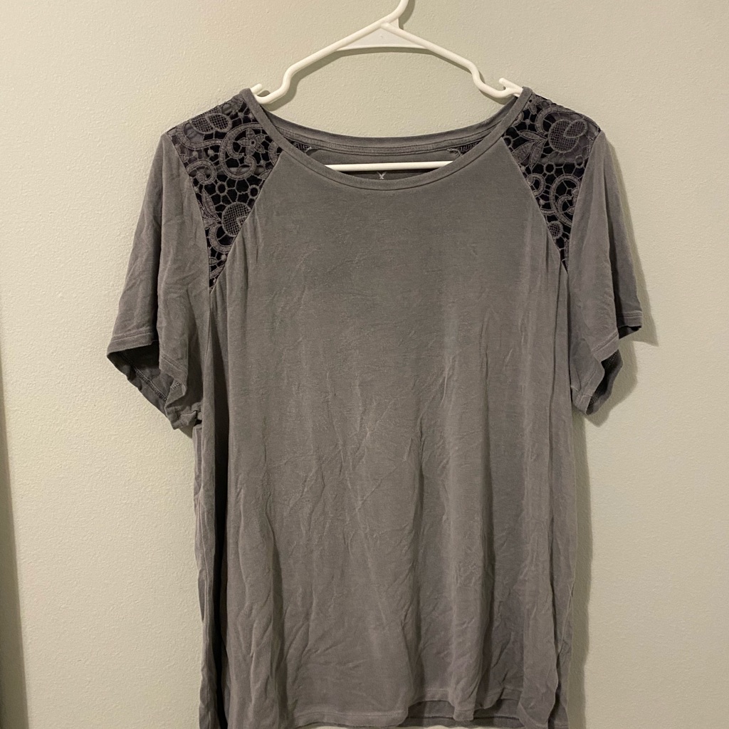 American Eagle Lace Shoulders Top